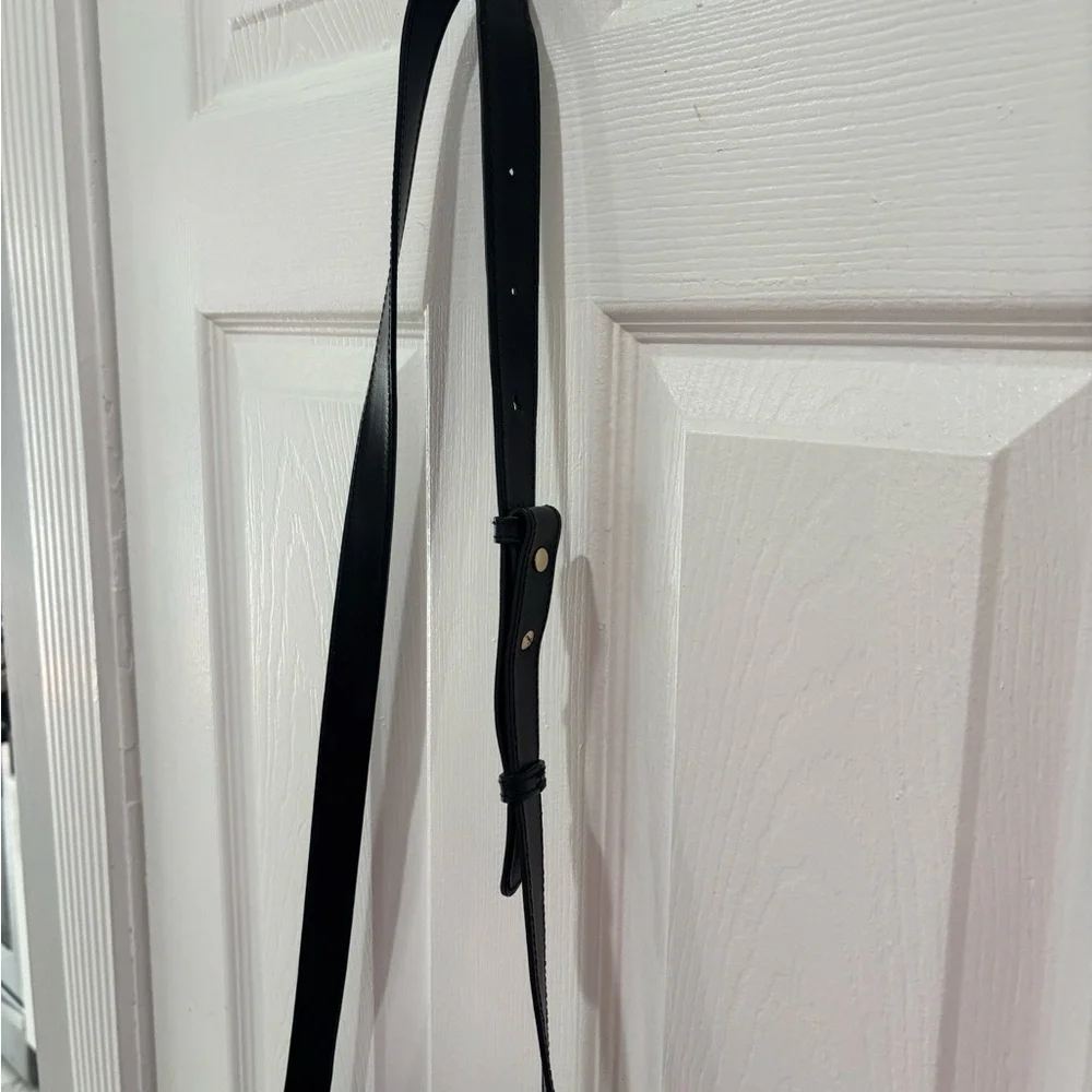 M. Gemi Teal and Black Leather Messenger Bag - Picture 10 of 13